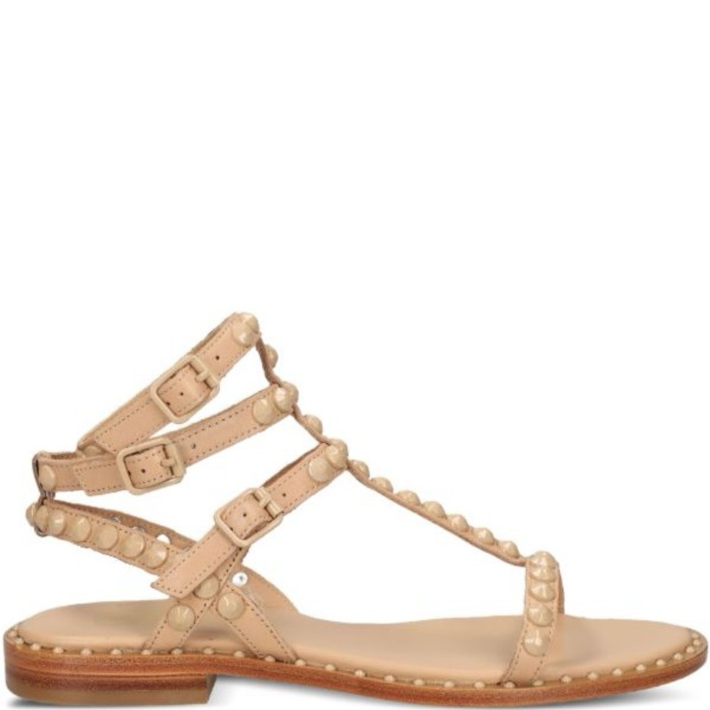 ASH Beige Studded Strappy Women's Sandals - Picture 2 of 5